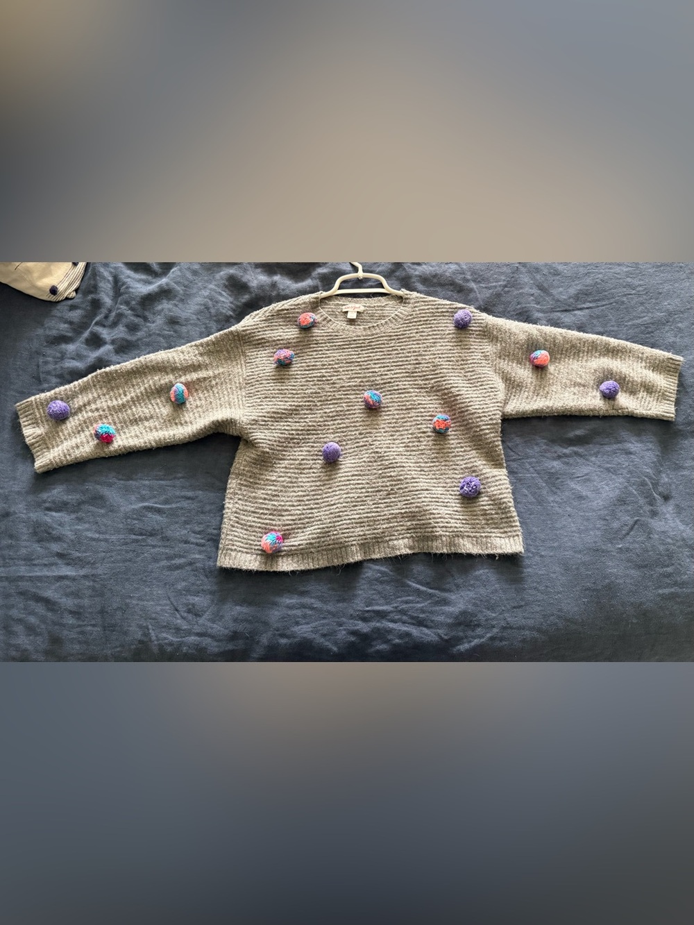 Cat & Jack whimsical Pom Pom sweater